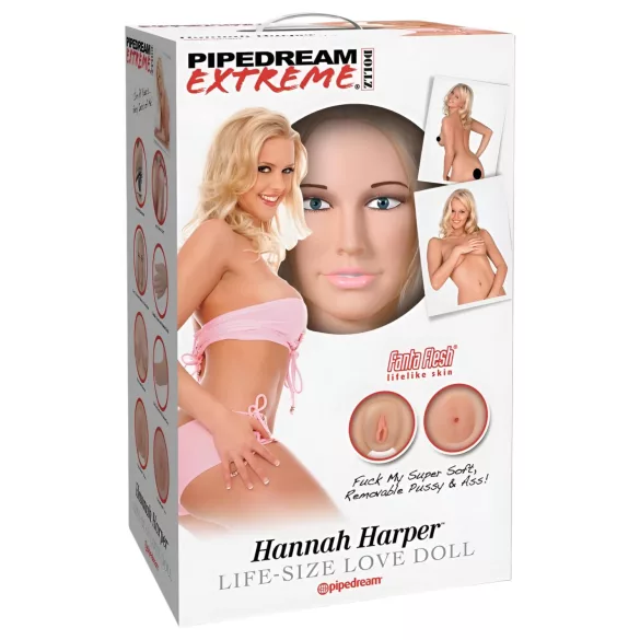 Pipedream Hannah Harper - oppustelig sexdukke - livagtigt 3D-ansigt