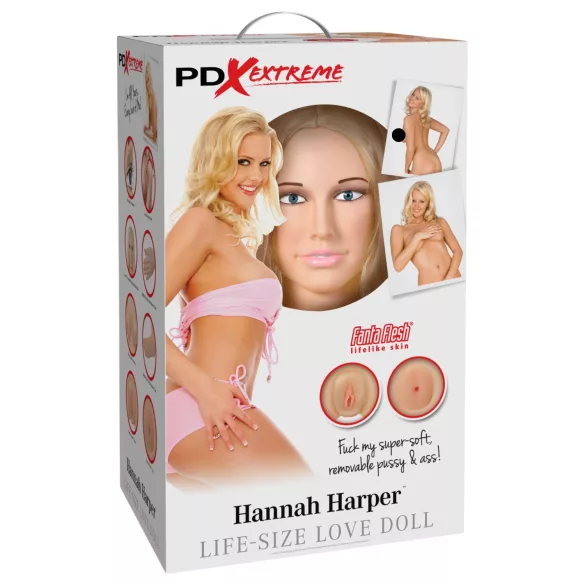 Pipedream Hannah Harper - oppustelig sexdukke - livagtigt 3D-ansigt