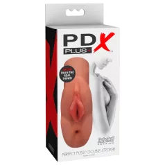  PDX - Double Stroker onanator - 2i1 realistisk masturbator - mørk natur