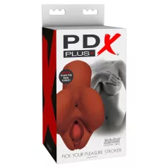 PDX Pick Your Pleasure - 2-i-1 realistisk masturbator (brun)