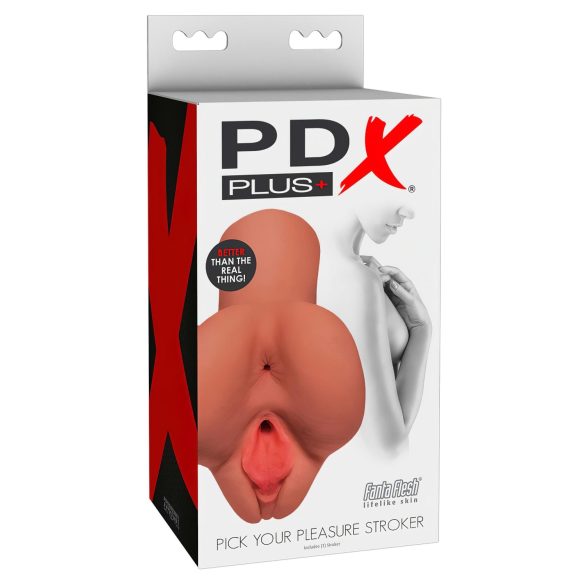 PDX Vælg Din Lyst - 2i1 Fisse og Numse Masturbator (naturlig)