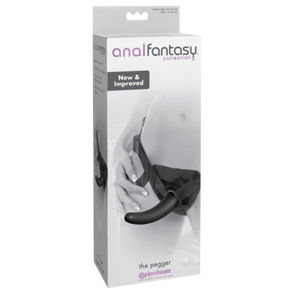 analfantasy The Pegger - påspændingsdildo (sort)