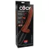 King Cock Plus - vibrator med testikler - realistisk brun 19 cm