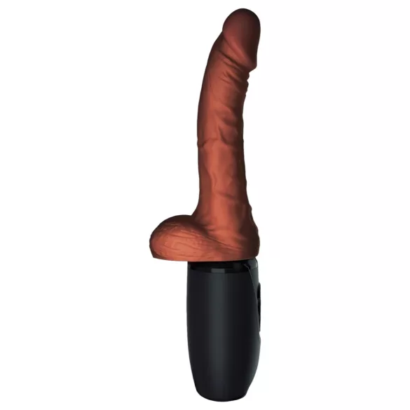King Cock Plus - vibrator med testikler - realistisk brun 19 cm