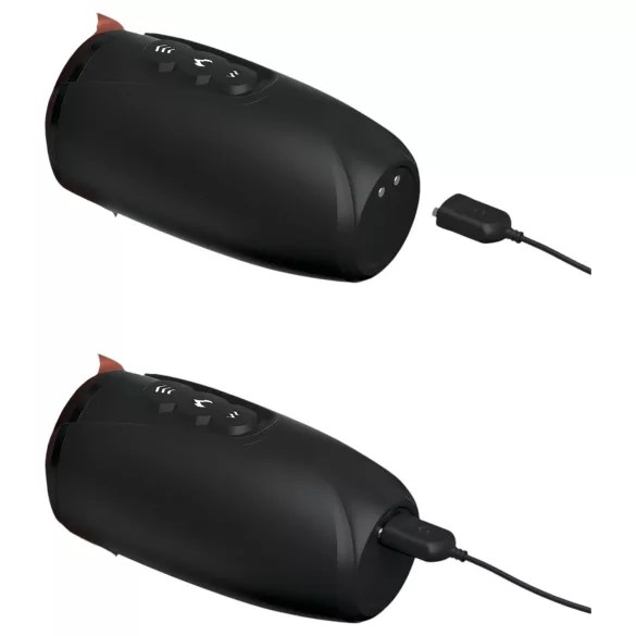 King Cock Plus - vibrator med testikler - realistisk brun 19 cm