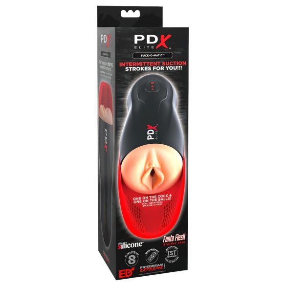 PDX Elite Fuck-O-Matic - genopladelig, sugende kunstig vagina onaniprodukt