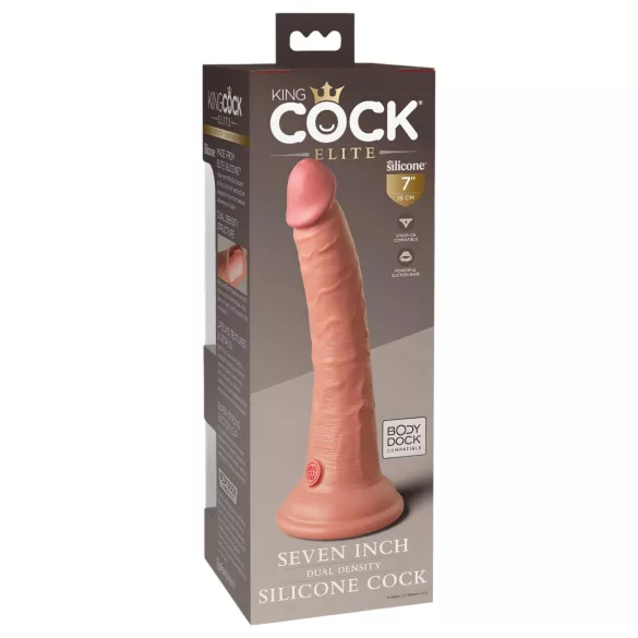 King Cock Elite - realistisk dildo med sugekop - 18cm - natur