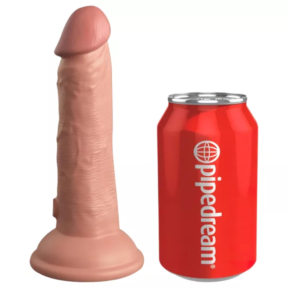 King Cock Elite 6 - vibrator med sugekop (15 cm) - naturfarvet