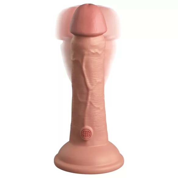 King Cock Elite 6 - vibrator med sugekop (15 cm) - naturfarvet