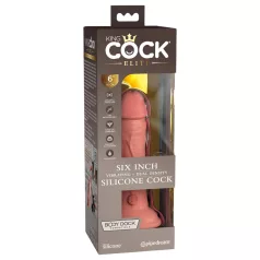   King Cock Elite 6 - realistisk dildo vibrator 15cm - mørk natur