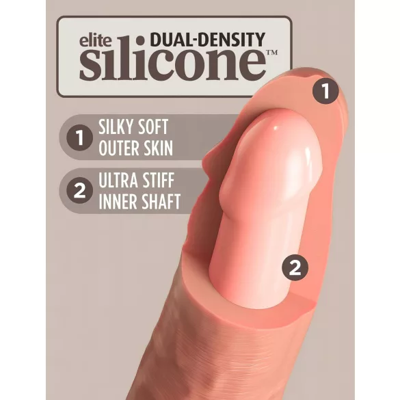 King Cock Elite 7 - dildo med sugekop og fjernbetjening 18cm - naturfarvet