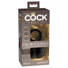 King Cock Crown Jewels - vibrerende penisring (sort)