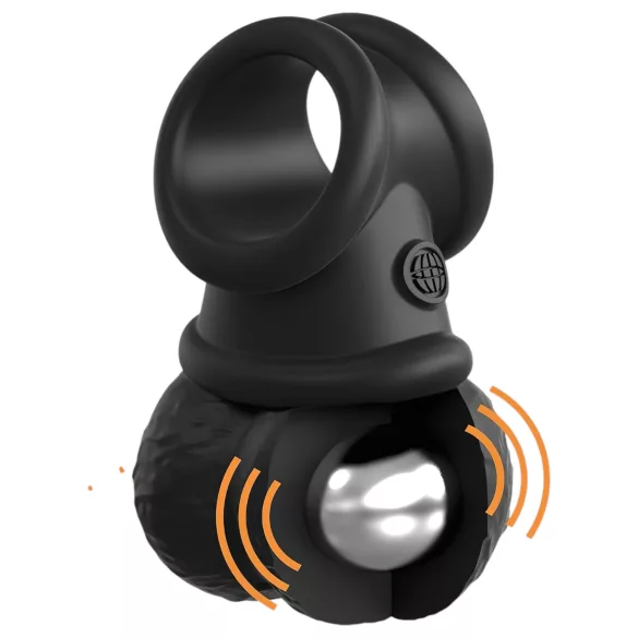 King Cock Crown Jewels - vibrerende penisring (sort)