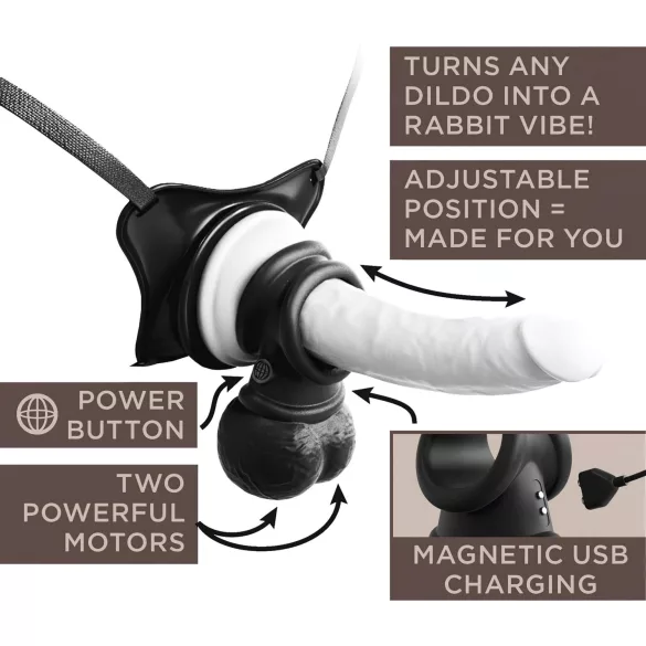 King Cock Crown Jewels - vibrerende penisring (sort)