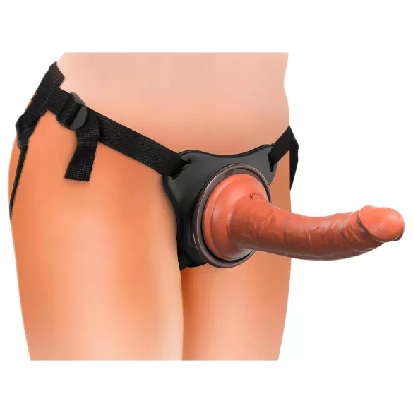 King Cock Elite Comfy - strap-on dildo med sele - mørk natur