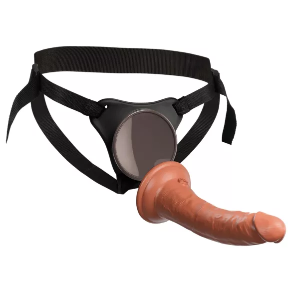 King Cock Elite Comfy - strap-on dildo med sele - mørk natur