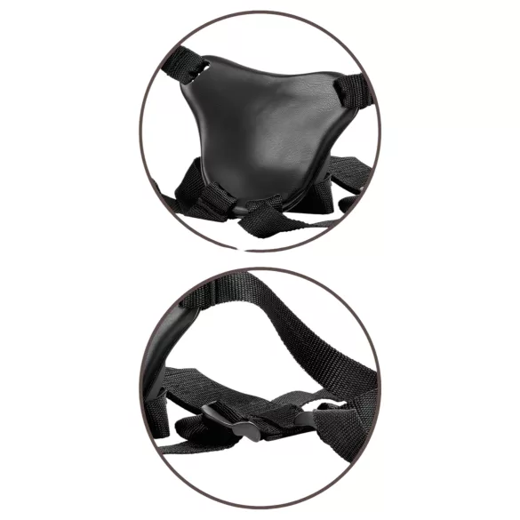 King Cock Elite Comfy - strap-on dildo med sele - mørk natur