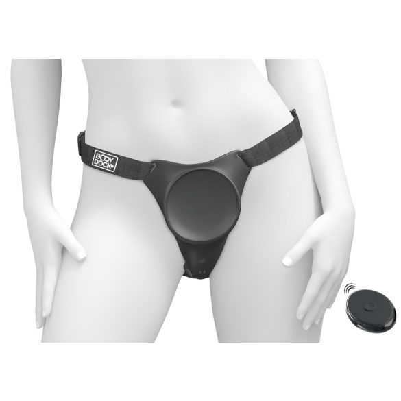 Body Dock G-punkt Pro - trådløs strap-on (sort)