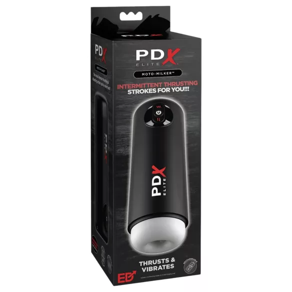 PDX Elite Moto Milker - automatisk masturbator med stød og vibration - sort