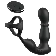   Anal Fantasy Ass-Gasm - analvibrator med penisring - roterende hoved - sort