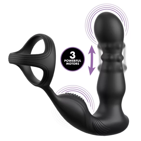 Pipedream Anal Fantasy Ass-Gasm - roterende analvibrator med penisring (sort)