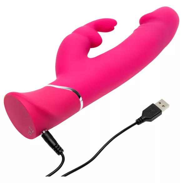 Happyrabbit - rabbit vibrator med klitorisarm - vandtæt silikone pink