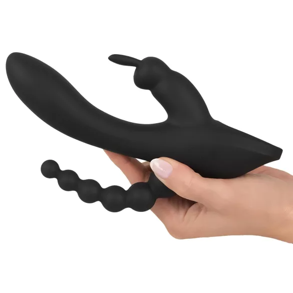 SMILE Triple - vibrator med 3 arme - genopladelig, vandtæt - sort