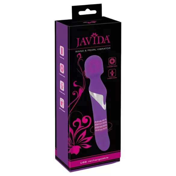Javida - wand vibrator og perlevibrator - 2i1 massage - lilla
