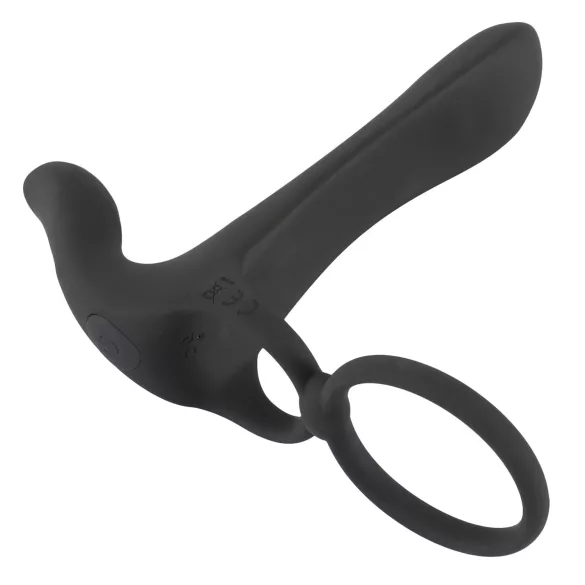 Black Velvets - vibrator og penisring - genopladelig 2i1 - sort