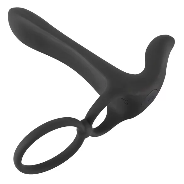 Black Velvets - vibrator og penisring - genopladelig 2i1 - sort