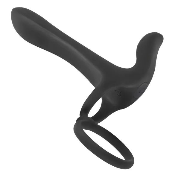 Black Velvets - vibrator og penisring - genopladelig 2i1 - sort