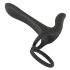 Sort Velvet - 2i1 Partner-Vibrator & Penisring