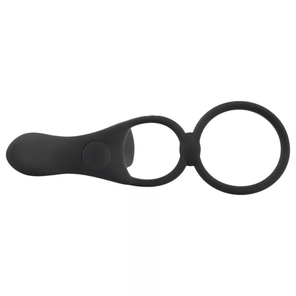 Black Velvets - vibrator og penisring - genopladelig 2i1 - sort