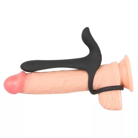 Black Velvets - vibrator og penisring - genopladelig 2i1 - sort
