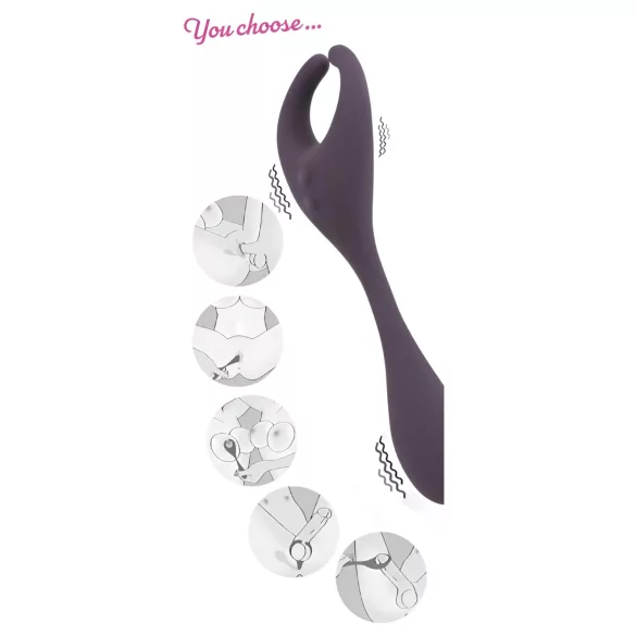 Couples Choice - vibrator til par - 2 motorer - genopladelig - lilla
