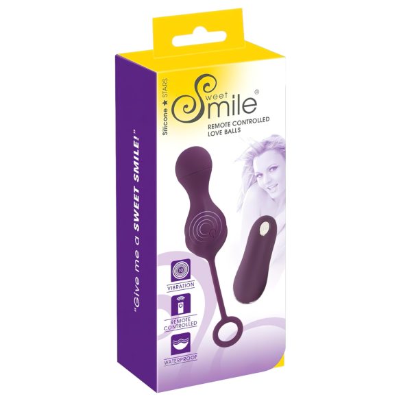 SMILE RC Kærlighedskugler - genopladelig, trådløs vibratoræg (lilla)