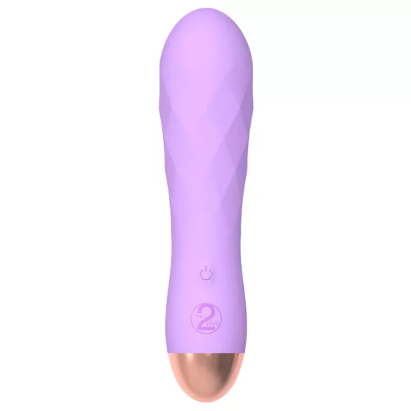 Cuties Mini - vibrator - genopladelig, vandtæt, rillet - lilla