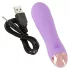 Cuties Mini - vibrator - genopladelig, vandtæt, rillet - lilla