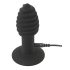 Black Velvet Twist - genopladelig silikone anal vibrator (sort)