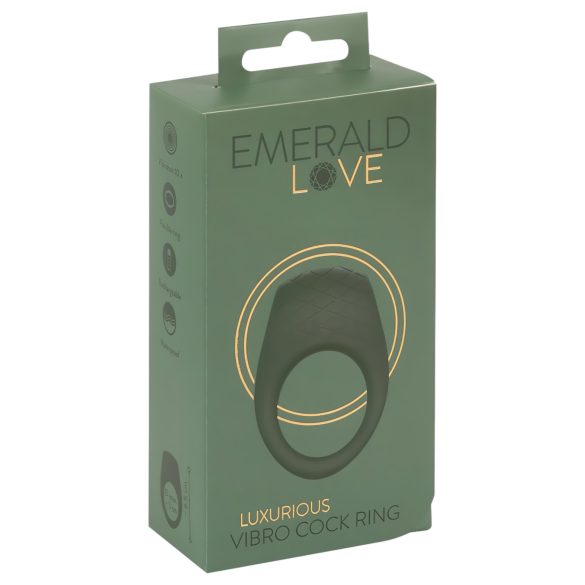 Emerald Love - genopladelig, vandtæt vibratorring (grøn)
