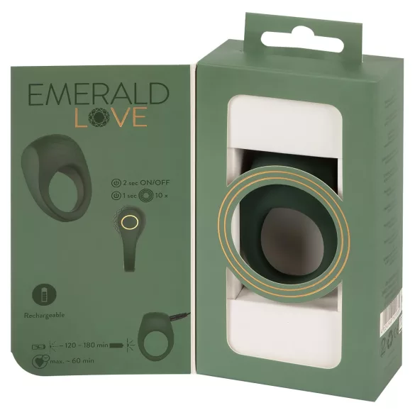 Emerald Love - genopladelig penisring - vandtæt - grøn