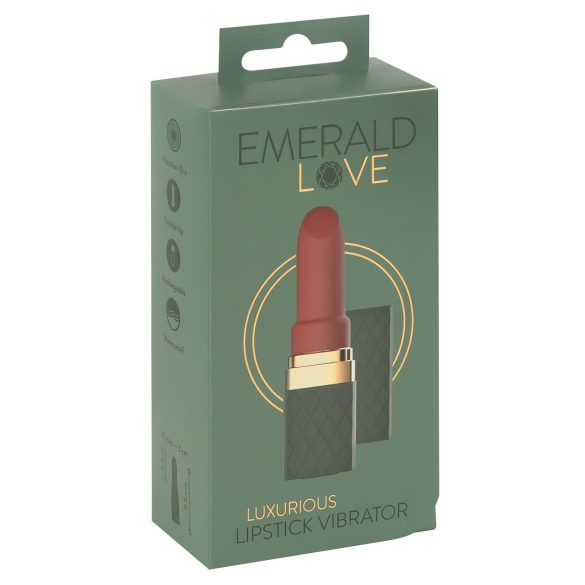 Smaragd Love - genopladelig, vandtæt læbestiftvibrator (rød)