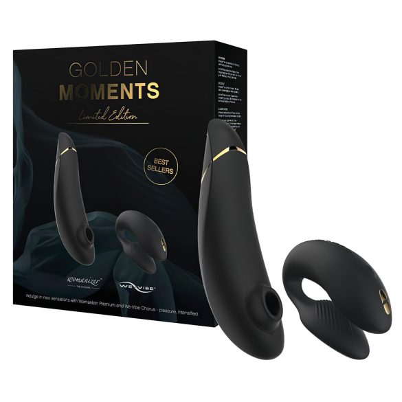 Womanizer Golden Moments 2 - klitoris- og parvibrator (sort)