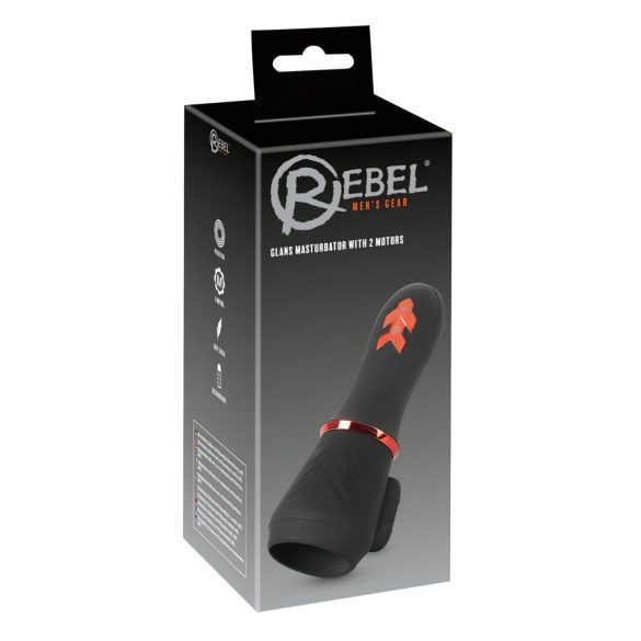 Rebel - genopladelig, 2-motors vibrator til mænd (sort)