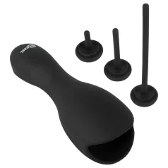 Rebel - penispumpe med vibrator og dilator - sort