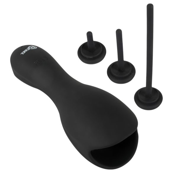 Rebel - glansvibrator med urinrørsudvider (sort)