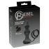Rebel 2-i-1 – genopladelig, trådløs analvibrator med penisring (sort)