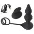 Rebel 2-i-1 – genopladelig, trådløs analvibrator med penisring (sort)