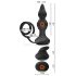 Rebel 2-i-1 – genopladelig, trådløs analvibrator med penisring (sort)