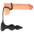 Rebel 2-i-1 – genopladelig, trådløs analvibrator med penisring (sort)
